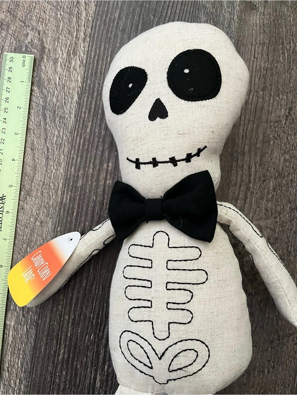 Candy Corn Lane! Oversized Plush Sitting Skelton! Hallloween decor!  Brand New!